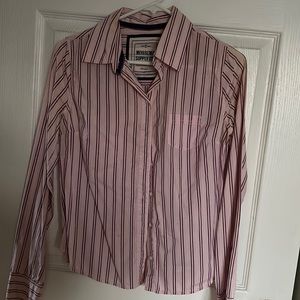 Massimo Supply Co. Pink Striped Button Top